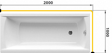 Карниз для ванны  Г-образный 200x100 