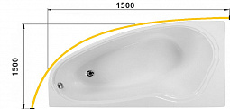 Карниз для ванны  дуговой 150x150 